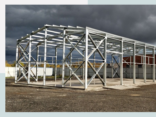 Двускатные ангары в Пыть-Ях от 610 руб. за квадрат