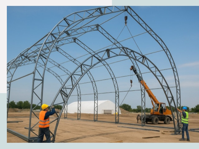 Монтаж ангаров в Пыти-Яхах от 610 руб. - Надежно и быстро